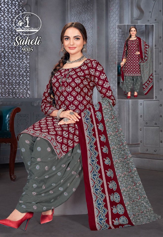 Saheli Vol 9 By Miss World Printed Pure Cotton Dress Material Suppliers In India